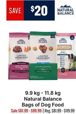 Ren’s Pets Depot 9.9 kg - 11.8 kg Natural Balance Bags of Dog Food offer