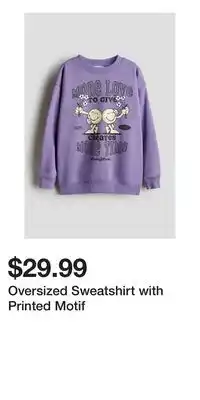 H&M Oversized Sweatshirt with Printed Motif offer