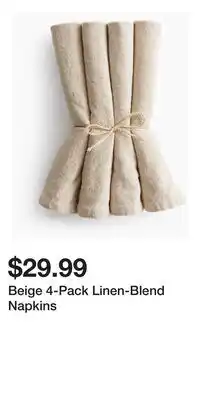 H&M Beige 4-Pack Linen-Blend Napkins offer