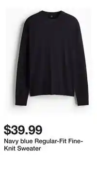 H&M Navy blue Regular-Fit Fine-Knit Sweater offer