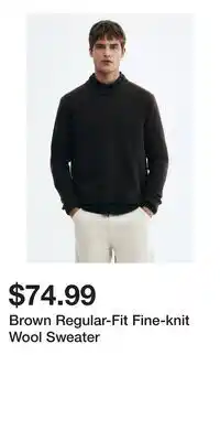 H&M Brown Regular-Fit Fine-knit Wool Sweater offer