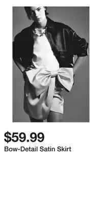 H&M Bow-Detail Satin Skirt offer