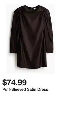 H&M Puff-Sleeved Satin Dress offer