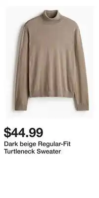 H&M Dark beige Regular-Fit Turtleneck Sweater offer