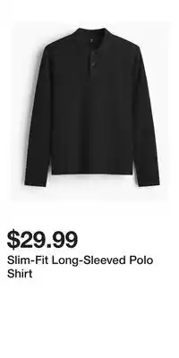 H&M Slim-Fit Long-Sleeved Polo Shirt offer