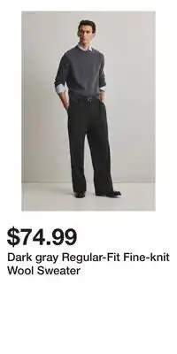 H&M Dark gray Regular-Fit Fine-knit Wool Sweater offer