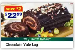 M & M Food Market Chocolate Yule Log offer
