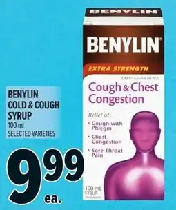 Metro Benylin cold & cough syrup offer