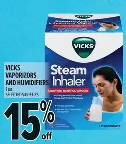 Metro Vicks vaporizors and humidifiers offer