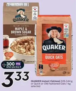 Sobeys Quaker Instant Oatmeal or Quick or Old Fashioned Oats offer