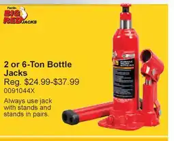 PartSource Torin Big Red 2 or 6-Ton Bottle Jacks offer