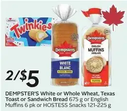 Sobeys Dempster's White or Whole Wheat, Texas Toast or Sandwich Bread offer