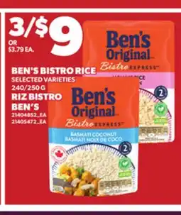 Independent City Market BEN'S BISTRO RICE, 240/250 G offer
