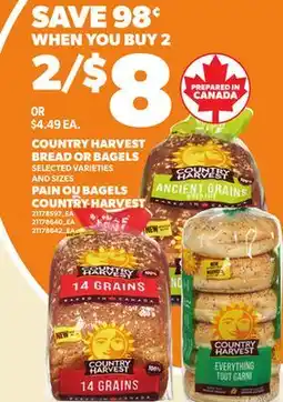 Independent City Market COUNTRY HARVEST BREAD OR BAGELS offer