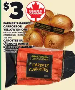 Independent City Market FARMER'S MARKET CARROTS OR YELLOW ONIONS, 3 LB BAG offer