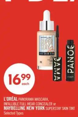 Shoppers Drug Mart L'ORÉAL PANORAMA MASCARA, INFALLIBLE FULL WEAR CONCEALER or MAYBELLINE NEW YORK SUPERSTAY SKIN TINT offer