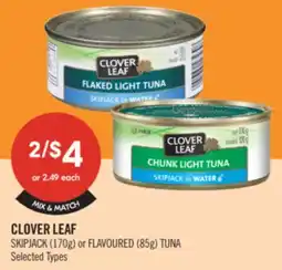Shoppers Drug Mart CLOVER LEAF SKIPJACK (170g) or FLAVOURED (85g) TUNA offer