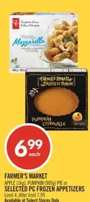 Shoppers Drug Mart FARMER'S MARKET APPLE (1Kg), PUMPKIN (900g) PIE or SELECTED PC FROZEN APPETIZERS offer