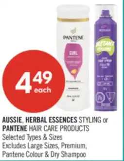 Shoppers Drug Mart AUSSIE, HERBAL ESSENCES STYLING or PANTENE HAIR CARE PRODUCTS offer
