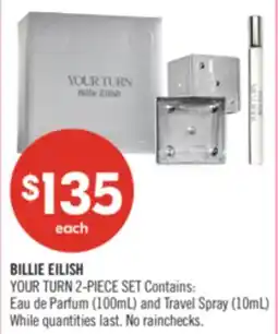 Shoppers Drug Mart BILLIE EILISH YOUR TURN 2-PIECE SET Contains: Eau de Parfum (100mL) and Travel Spray (10mL) offer