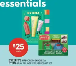 Shoppers Drug Mart O'KEEFFE'S HARDWORKING SKINCARE or BYOMA MILKY WAY HYDRATING HEROES GIFT SET offer