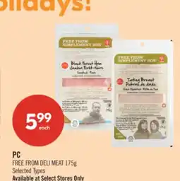 Shoppers Drug Mart PC FREE FROM DELI MEAT offer