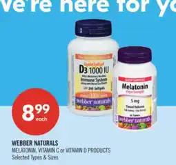 Shoppers Drug Mart WEBBER NATURALS MELATONIN, VITAMIN C or VITAMIN D PRODUCTS offer