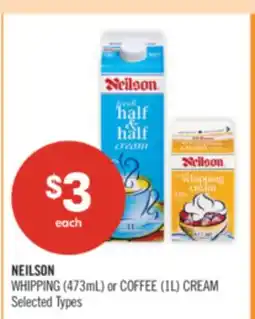Shoppers Drug Mart NEILSON WHIPPING (473mL) or COFFEE (1L) CREAM offer