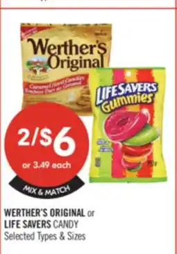 Shoppers Drug Mart WERTHERS'S ORIGINAL or LIFE SAVERS CANDY offer