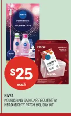Shoppers Drug Mart NIVEA NOURISHING SKIN CARE ROUTINE or HERO MIGHTY PATCH HOLIDAY KIT offer