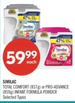 Shoppers Drug Mart SIMILAC TOTAL COMFORT (837g) or PRO-ADVANCE (859g) INFANT FORMULA POWDER offer