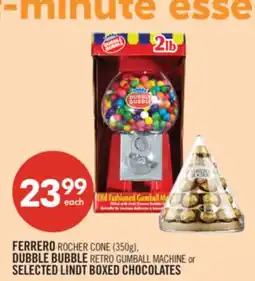 Shoppers Drug Mart FERRERO ROCHER CONE (350g), DUBBLE BUBBLE RETRO GUMBALL MACHINE or SELECTED LINDT BOXED CHOCOLATES offer