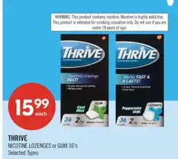 Shoppers Drug Mart THRIVE NICOTINE LOZENGES or GUM offer