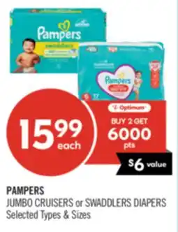 Shoppers Drug Mart PAMPERS JUMBO CRUISERS or SWADDLERS DIAPERS offer