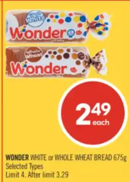 Shoppers Drug Mart WONDER WHITE or WHOLE WHEAT BREAD offer