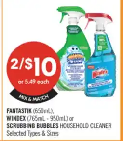 Shoppers Drug Mart FANTASTIK (650mL), WINDEX (765mL - 950mL) or SCRUBBING BUBBLES HOUSEHOLD CLEANER offer