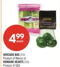 Shoppers Drug Mart AVOCADO BAG (5's) or ROMAINE HEARTS (3's) offer