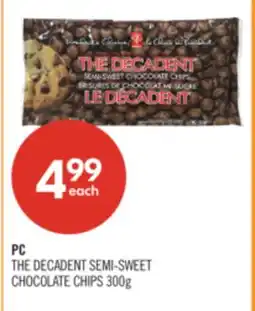 Shoppers Drug Mart PC THE DECADENT SEMI-SWEET CHOCOLATE CHIPS offer