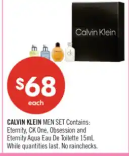 Shoppers Drug Mart CALVIN KLEIN MEN SET Contains: Eternity, CK One, Obsession and Eternity Aqua Eau De Toilette 15mL offer