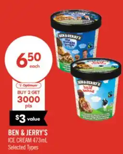 Shoppers Drug Mart BEN & JERRY'S ICE CREAM 473ml offer