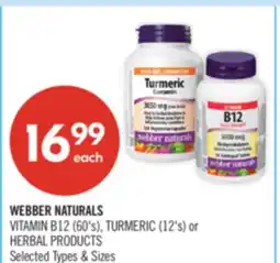 Shoppers Drug Mart WEBBER NATURALS (60's), TURMERIC (12's) HERBAL PRODUCTS offer
