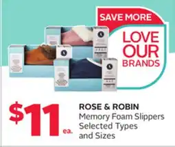 Rexall ROSE & ROBIN Memory Foam Slippers offer