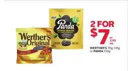 Rexall WERTHER'S 70g-135g or PANDA 170g offer