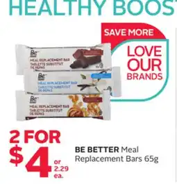 Rexall BE BETTER Meal Replacement Bars offer