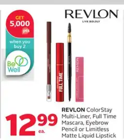 Rexall REVLON ColorStay Multi-Liner, Full Time Mascara, Eyebrow Pencil or Limitless Matte Liquid Lipstick offer