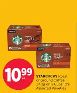 Rexall STARBUCKS Roast or Ground Coffee 340g or K-Cups 10' s offer