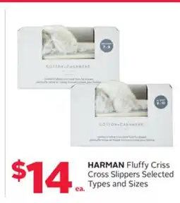 Rexall HARMAN Fluffy Criss Cross Slippers offer