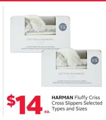 Rexall HARMAN Fluffy Criss Cross Slippers offer