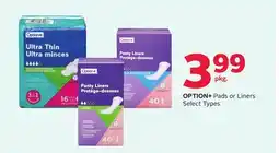 Rexall OPTION+ Pads or Liners offer