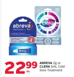 Rexall ABREVA 2g or CLERA 5mL Cold Sore Treatment offer